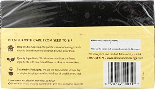 Celestial Seasonings Herbal Tea, Mandarin Orange Spice®, Caffeine Free, 20 Tea Bags, 1.9 oz (55 g)