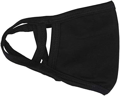 Trimming Shop Kids Face Mask Reusable Washable Face Covering for Children 2 Ply Face Mask, Cotton Face Mask Breathable Safety Mask Protection from Pollution, Black, 14cm x 10cm, 1pc