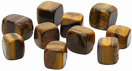 Square Tumbled Polished Natural Tigers Eye Crystal, Crystals and Healing Stones Quartz Bulk for Wicca, Reiki, Healing Energy, Chakra Stones, Witchcraft Supplies(10Pcs)