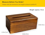 Rustic Wooden Tissue Box Cover Kleenexes Box Holder Rectangular Tissue Box Napkin Dispenser for Bathroom Office Living Room Dinner Table (Coffee)