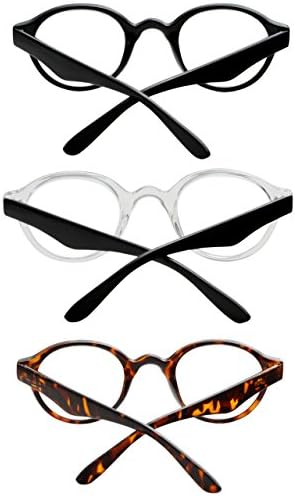 Success Eyewear Reading Glasses 3 Pair Spring Hinge Professor Readers for Men and Women Fashion Glasses for Reading