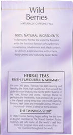 Twinings of London Wild Berries Herbal Tea Bags, 20 Count