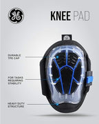 GE Heavy Duty Knee Pads with Gel Padding for Maximum Protection – Knee Guards Designed for Durability, Featuring Gel Cushioning for Comfort and Support during Activities – Black