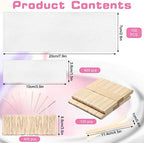Ireer 1000 Pcs Wax Strips and Sticks Kit 500 Pcs Non Woven Waxing Strips 500 Pcs Assorted Applicator Sticks Soft Wooden Facial Body for Eyebrow Hair Removal Spa Home Women Men Leg