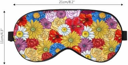 Crazy Daisy Sleep Eye Mask Many Different Flowers Men Women Sleep Mask with Adjustable Strap Eye Cover Eye Shade for Travel, Nap,Meditation