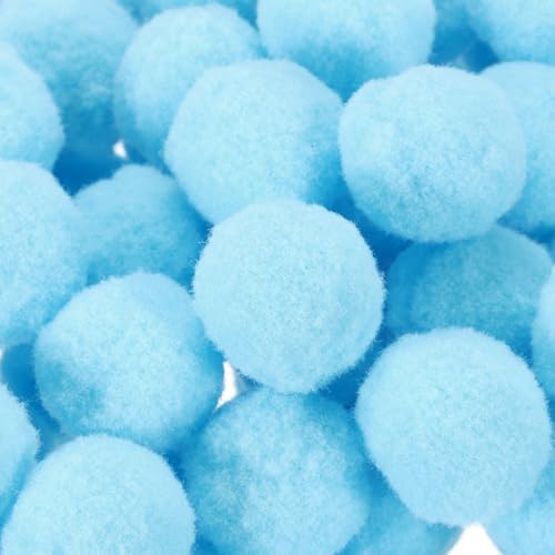 MECCANIXITY Pom Felt Balls Felting Fabric 1cm 10mm Light Blue for Home Crafts Project DIY Pack of 100
