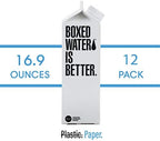 Boxed Water 16.9 oz. (12 Pack) – Purified Drinking Water in Plant-Based Cartons – BPA-Free, Refillable, Reusable – More Sustainable than Premium Plastic Bottles