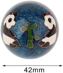 2 Pieces Massage Balls, Chinese Health Balls with Storage Box, Finger Dexterity Massage Compact Baoding Balls for Elderly Middle Aged People, Panda Blue