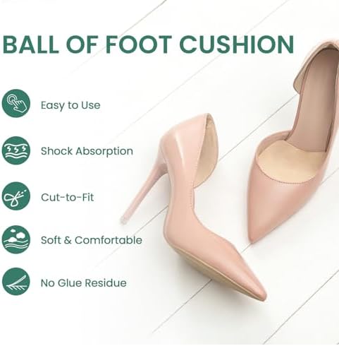 Metatarsal Pads Women Men - Welnove Ball of Foot Cushions for Women Shoes, Sandals, High Heels, Shoe Inserts for Ball of Feet Comfort Forefoot Cushion Pads for Non Slip (4 Pairs, Beige)