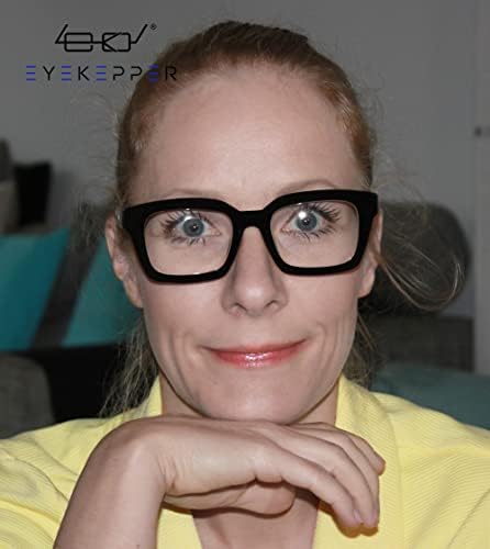 Eyekepper Ladies Reading Glasses - Oversized Square Design Readers for Women Black