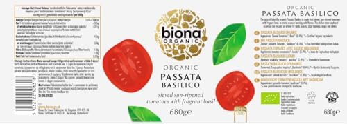 Biona Organic Passata with Basil 680g - 2 Pack