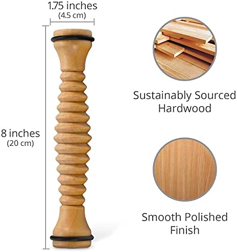 Body Back Wooden Foot Roller, Foot Massager for Plantar Fasciitis, Stress Relief, Relaxation