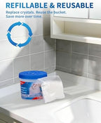 Vacplus Refillable Moisture Absorbers for Closet - Fast-Acting Crystal Dehumidifier for Bathroom, RV & Basement, 10.5 oz Humidity Absorber, 6 Pack, Fragrance Free