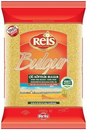 Reis Extra Fine Bulgur, Wheat Berries, Bulgur Wheat for Salads, Tabouleh & Meals, Turkish Grocery Foods, High Fiber & Protein Cereal, Whole Grain Bag, Non-GMO, Bulk, Vegan, Halal, 2.2 Lbs (1000g)