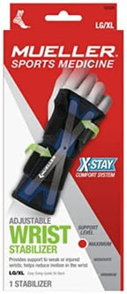 MUELLER Sports Medicine X-Stay Wrist Stabilizer, Wrist Pain Relief Support for Men and Women, Ideal for Carpal Tunnel, Tendinitis, Arthritis, Black