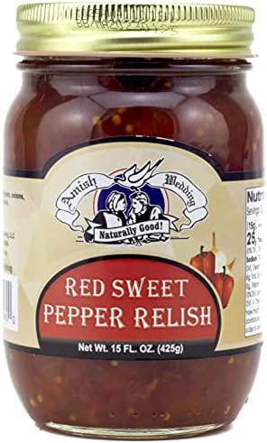 Amish Wedding Red Sweet Pepper Relish 15 Ounces (Pack of 2)
