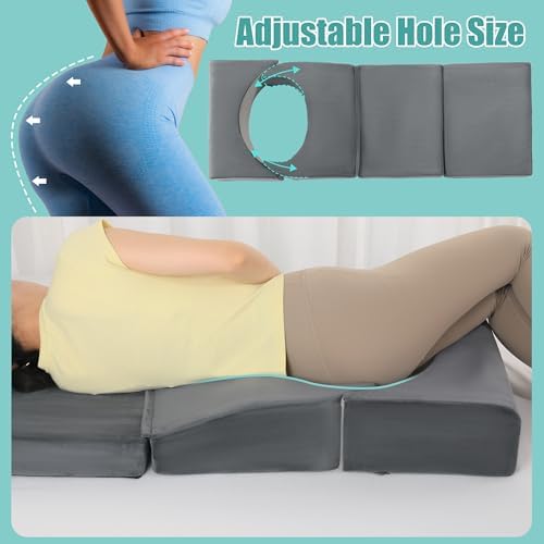 HOMBYS Adjustable Size BBL Pillow After Surgery for Sleeping,High Density Foam Foldable BBL Brazilian Butt Lift Pillow Post Surgery Recovery for Sleeping, BBL Recovery Must Haves,Grey