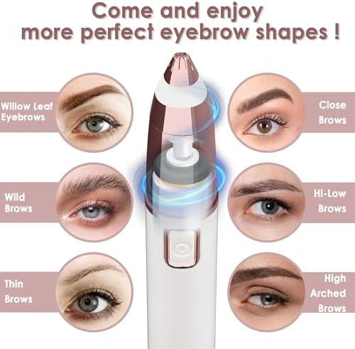 gurelax Electric Eyebrow Razor for Women,Eyebrow Hair Remover, Painless Eye Brow Trimmer Shaper with LED Light, USB Rechargeable, Eye Brow and Face Epilator as Stockings Stuffers
