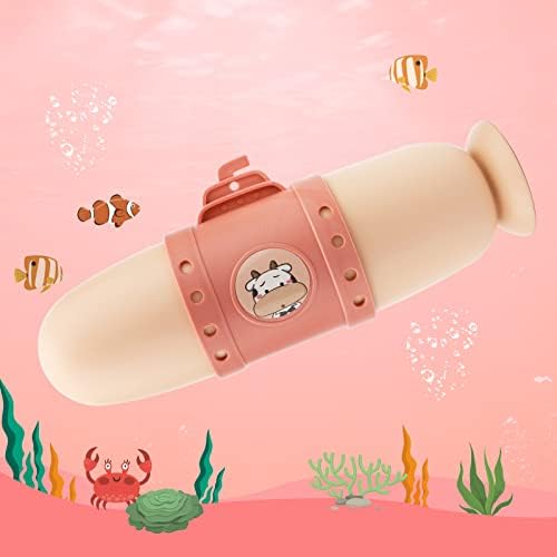 Pwsap Toothbrush Travel Case, Removable and Portable 3 in 1 Toothbrush Holder Cup, Use for Travel, Hiking,Camping, School, Bathroom, Cute and Playful Submarine Styling for Kids and Teens (Pink)