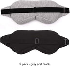 Sleep Mask-Eye Mask for Sleeping, Sleeping Mask Blocking Out Light Perfectly for Women and Men, Soft and Comfortable Blindfold for Travelling, with Pouch (Black+Gray)