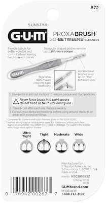 GUM Proxabrush Go-Betweens - Tight - Interdental Brushes - Soft Bristled Dental Picks for Plaque Removal Health - Safe for Braces & Dental Devices, 10 Count (Pack of 4)