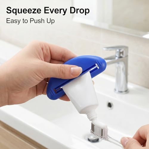 4 Pcs Toothpaste Tube Squeezer, Plastic Toothpaste Roller Dispenser Tube Squeezer Tool for Bathroom Cream, Facial Cleanser