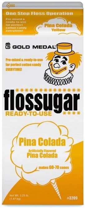 Cotton Candy Floss sugar Mix Flavors | Pack Of 6 | Silly Nilly, Strawberry, Wacky Watermelon, Pina Colada, Orange, and Cherry Berry Flavors | 1/2 Gallon Cartons