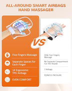 Hand Massager with Heat and Compression: Cordless Hand Massage Glove with 3 Modes, 5 Intensity & 3 Heat Therapy for Arthritis Carpal Tunnel Pain Relief - Mothers Day Gifts for Women, Men (Gray)