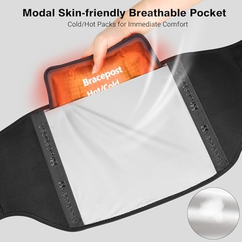 Back Brace For Lower Back Pain Women Men With 360°Support & Hot/Cold Compress,Breathable Back Support Belt With 3D Pad,Adjustable Back Brace For Sciatica,Herniated Disc,Scoliosis,S