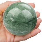 gemshan 2" Natural Jade Crystal Ball Set - Meditation Sphere, Feng Shui Decor, Collection & Home Ornament (2Pcs)