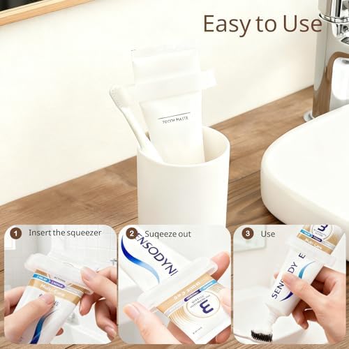 4-Pack Toothpaste Squeezer – PP Toothpaste Tube Squeezers, Toothpaste Dispenser & Tube Squeezer Tool for Bathroom, Works with Creams, Cosmetics in Tubes