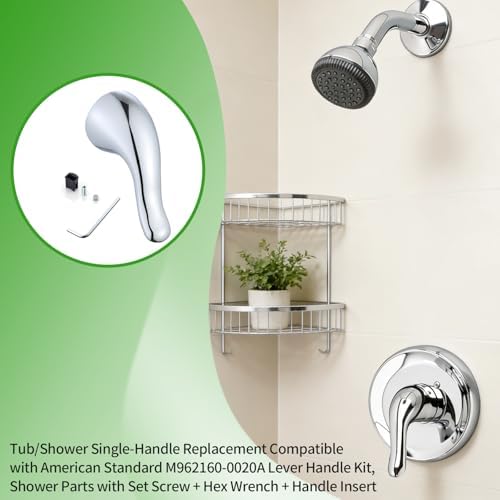 Shower Handle Replacement for American Standard M962160-0020A Lever Handle Kit, fit for Single Lever Pressure Balance Bath and Shower, Polished Chrome