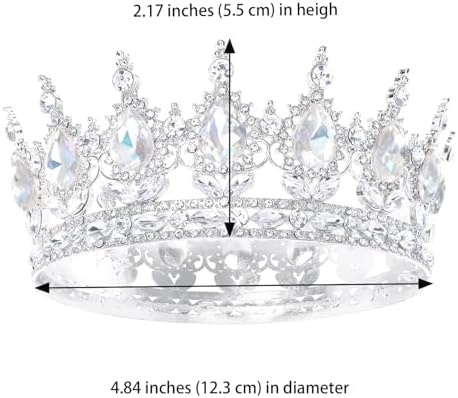 Queen Crown for Women Crystal Tiara for Women Rhinestone Wedding Headband for Bride Hair Accessories for Costume Birthday Party Prom
