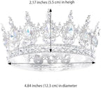 Queen Crown for Women Crystal Tiara for Women Rhinestone Wedding Headband for Bride Hair Accessories for Costume Birthday Party Prom