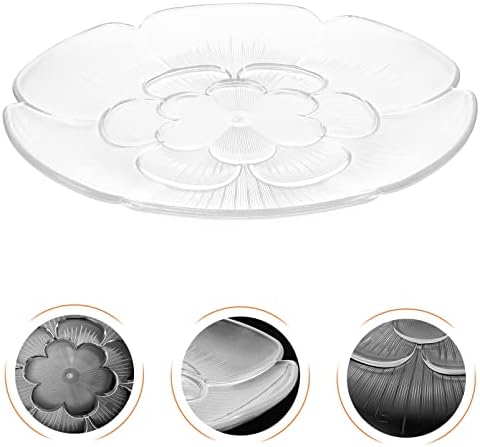 Zerodeko Glass Fruit Bowl Clear Plate Dry Fruit Plate Appetizer Serving Tray Candy Dish Desserts Snacks Nut Holder 30cm Dessert Trays