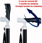 Walking Cane Adjustable Folding Lightweight Walking Canes for Men & Women Soft Ergonomic Handle Heavy Duty All Terrain Tip Walking Sticks for Seniors & Adults with Travel Bag