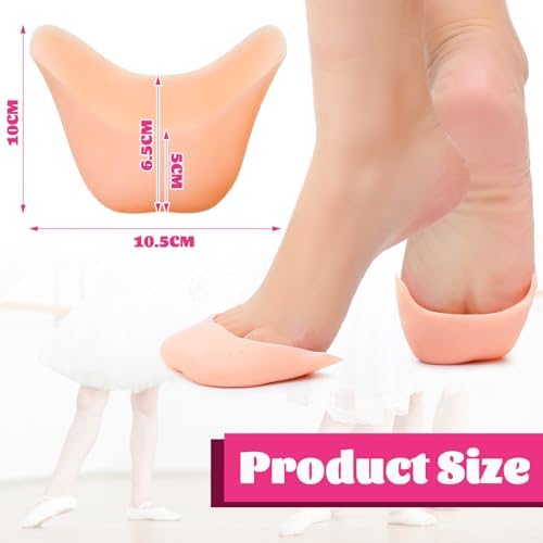 Zhanmai 6 Pcs Toe Cover Protectors for Women Silicone Toe Pouch Caps Gel Pads Pointe Shoes Protectors Gel Ballet Dance Sock Pads with Breathable Hole for Ball of Foot Metatarsal(Beige)