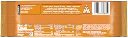 Arnott's Tim Tam Milk Chocolatey Cookie 6.2oz (175 Grams), Chewy Caramel Flavour, 4 packs, Authentic Imported