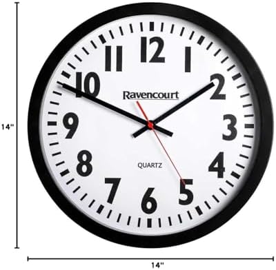 NRS Easy to See Quartz Wall Clock, Large, 35 cm
