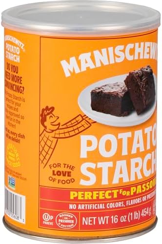 Manischewitz Pure Potato Starch, 16oz (1LB Resealable Container) Gluten Free, Non GMO, Kosher (Including Passover)