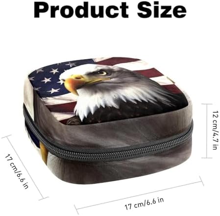 Period Bag,Sanitary Napkin Storage Bag,American Eagle Usa Flag,Tampon Bag for Purse