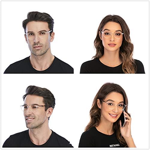 DOOViC Italy Design Fashion Reading Glasses for Women Men Stylish TR90+Acetate Frames Clear Readers with Case