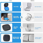Retainer Case Slim Aligner Case with Vent Holes Removable Inner Tray Silicone for Easy Cleaning (1Pack Black Blue)