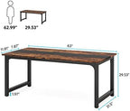 Tribesigns Modern Computer Desk, 63 x 31.5 inch Large Office Desk Computer Table Study Writing Desk Workstation for Home Office, Rustic/Black