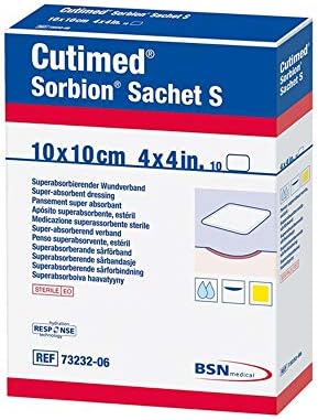 Cutimed Sorbion Sachet S Wound Dressing Cellulose/Gel Forming Polymer 4 X 4 Inch, 7323206 - ONE Single Dressing
