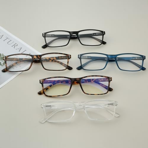 Eyekepper 5-Pack Stylish Readers Quality Spring Hinges Reading Glasses Included Computer Glasses +3.5