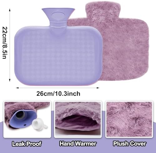 Hot Water Bottle Hot Water Bag with Soft Cover, 1500 ML, Ideal for Winter Bed Hand Warmer, Back, Neck and Shoulders Pain Relief, Birthday, Christmas Gifts for Kids, and Adults