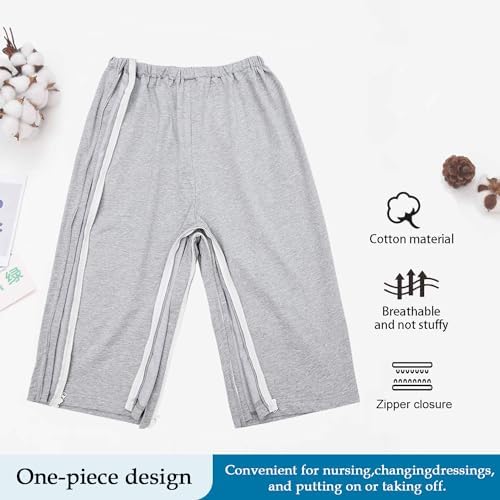 Unisex Side Zipper Bedridden Patient Clothing,Patient Pants,Tear Away Pants,Soft Cotton Material