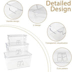 3 Pieces Supplement Bottle Organizer, Clear Plastic Vitamin Organizer with Lid and Handle, Stackable Pill Bottle Organizer, First Aid Box Empty for Vitamin, Medicine, Fish Oil & Supplements
