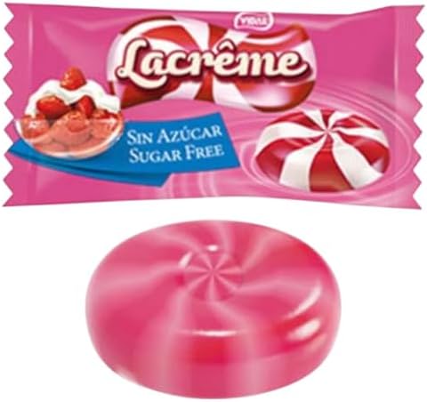 La Creme Sugar Free Strawberry & Cream Candy – 1 lb Luxuriously Tangy Strawberry Cream Flavor-Guilt-Free, Individually Wrapped-Ideal Diabetic Candy, Gluten Free(16 oz)
